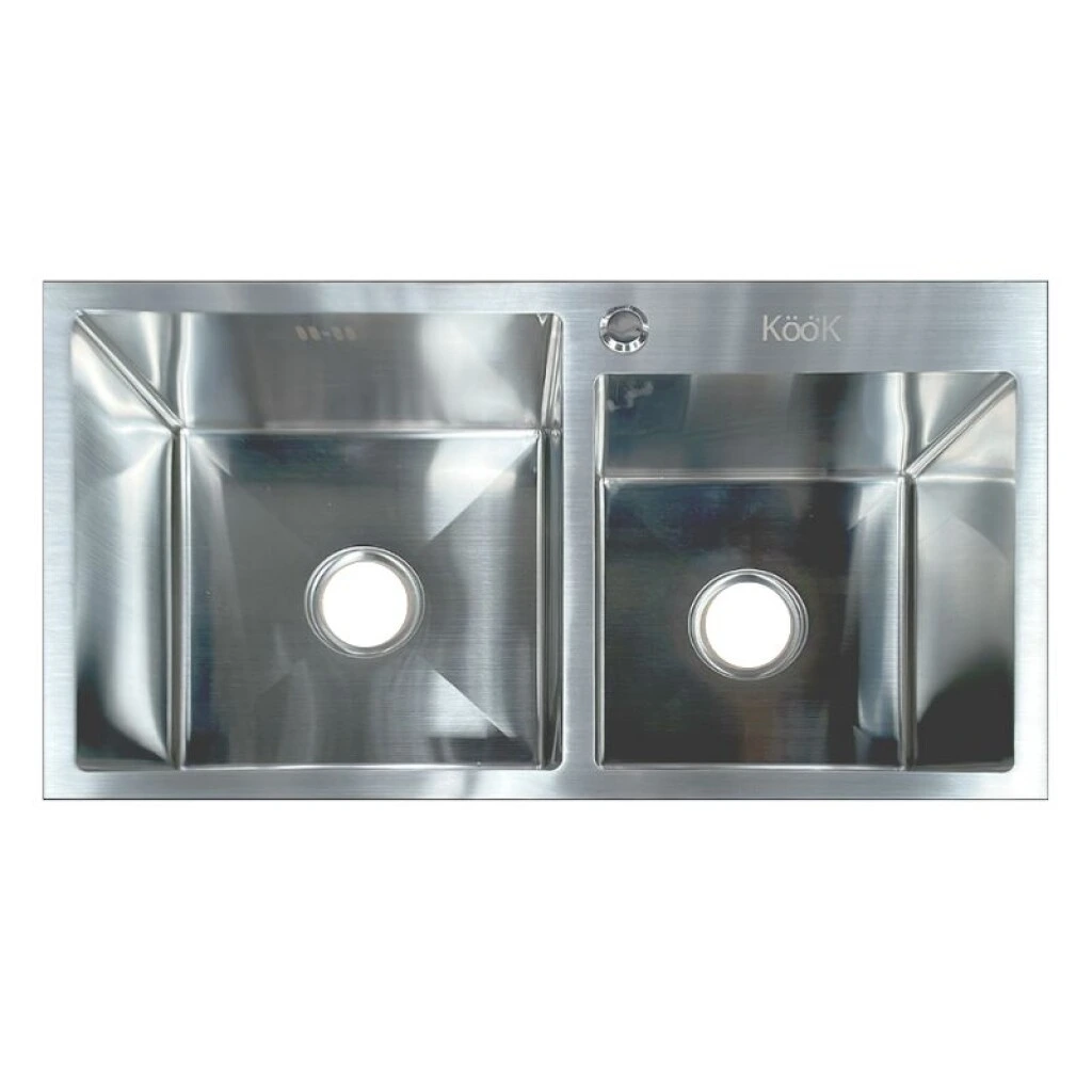 PILETA Y MEDIA DE SOBREPONER 78 X 43 X 22 - INOX KOOK
