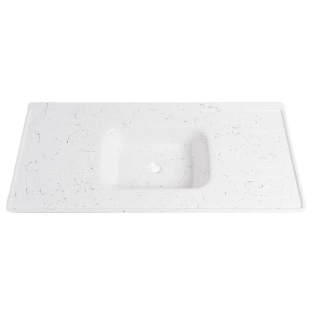 MESADA MARMOLINA 1.20 MT CON VALVULA PLASTICA - VETEADO BLANCO