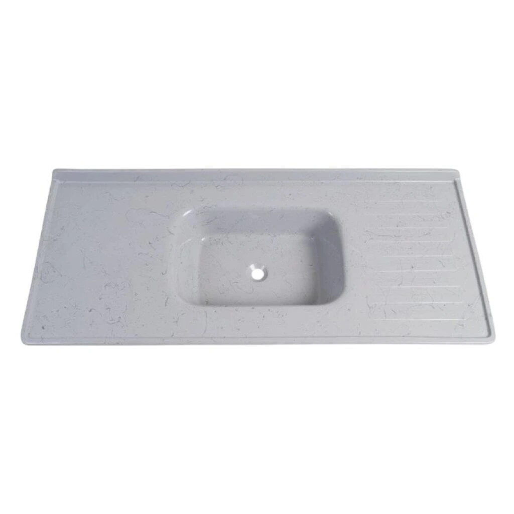 MESADA MARMOLINA 1.20 MT CON VALVULA PLASTICA - VETEADO GRIS