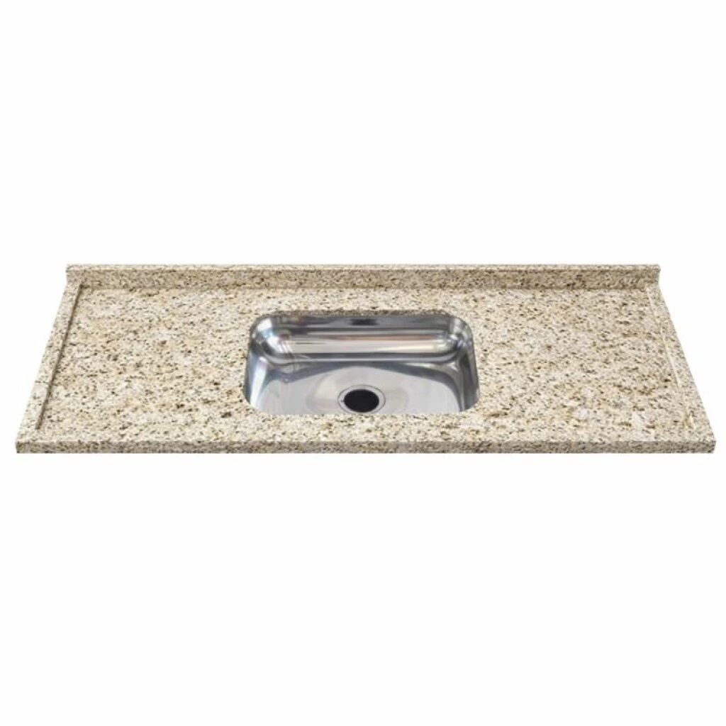MESADA GRANITO 1.20 x 0.55 MT CON ZOCALO Y REBORDE - AMARILLO ORNAMENTAL