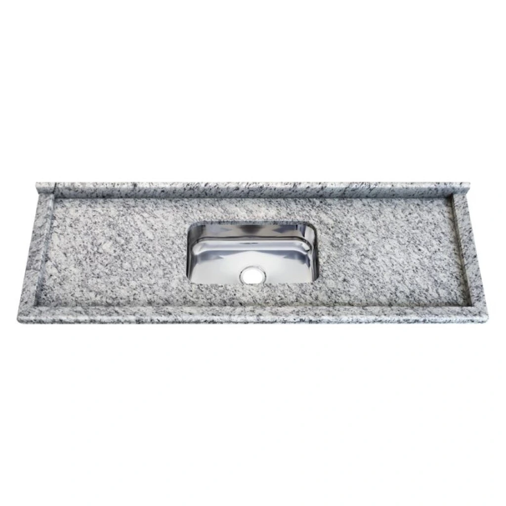 MESADA GRANITO 1.40 x 0.55 MT CON ZOCALO Y REBORDE - BLANCO PORTINARI