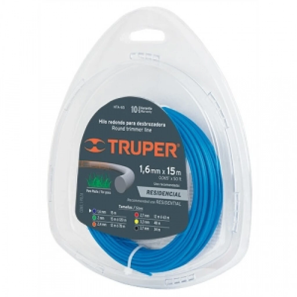 Tanza Para Bordeadora Azul 15mt 1.6mm Truper