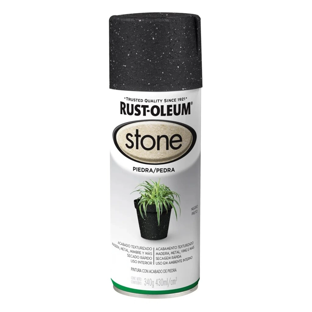 Esmalte Aerosol Efecto Piedra - Negro 340Gr Rust Oleum