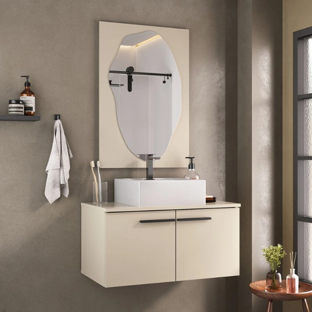 MUEBLE DE BAÑO SUSPENDIDO 70 CM CON ESPEJO SIN BACHA - ARENA