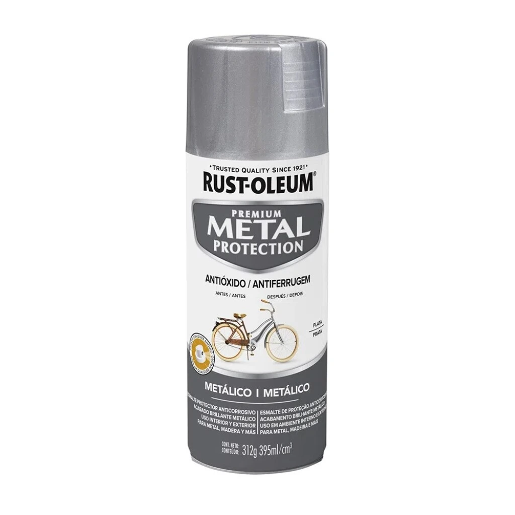 Esmalte Aerosol Protector de Oxido 312Gr - Plata Brillante Rust Oleum
