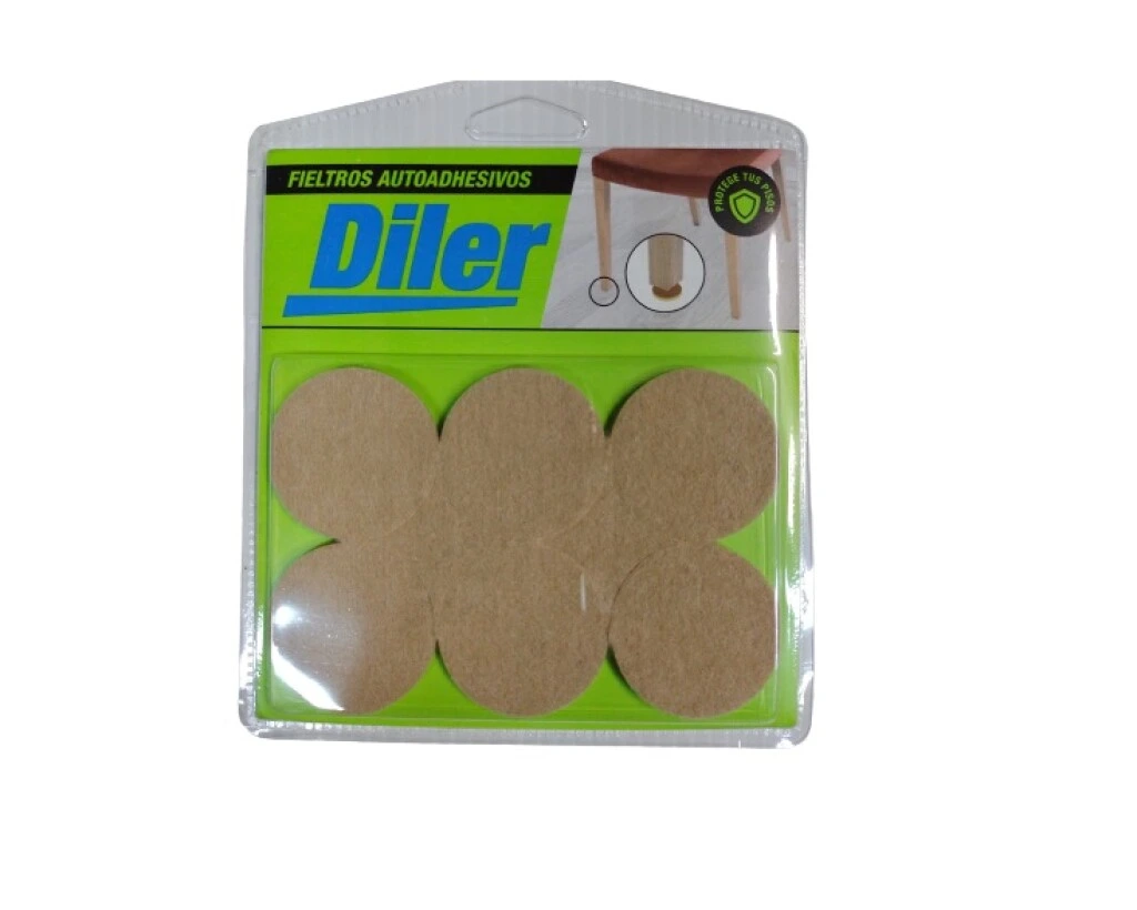 Fieltro Circular Autoadhesivo Grande 6 Unidades Diler