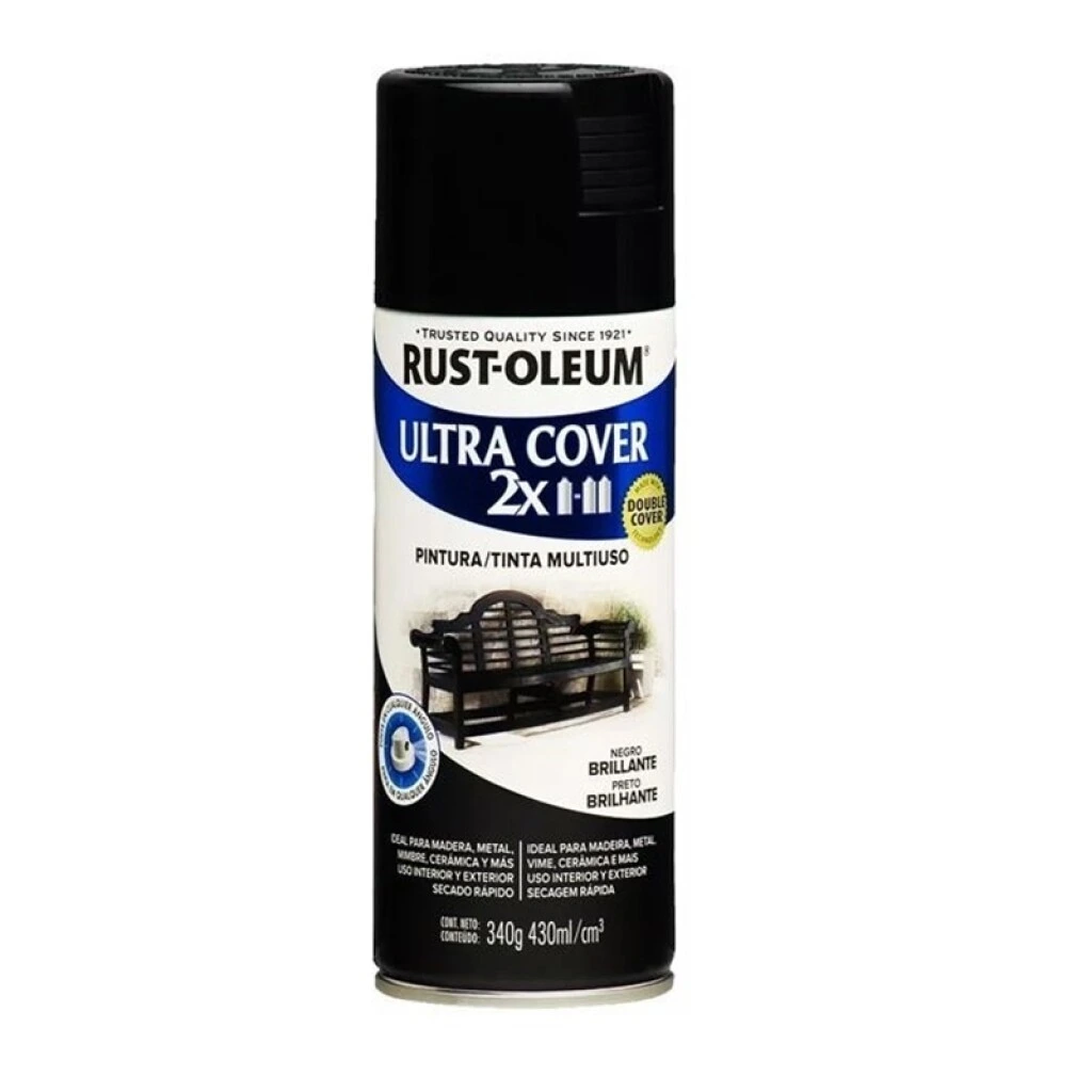 AEROSOL RUST OLEUM ULTRA COVER 2X 340gr. - NEGRO BRILLANTE