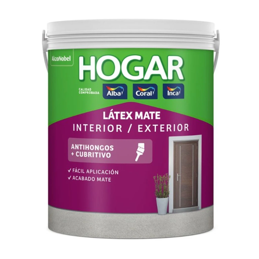 LATEX MATE ANTI HONGOS INTERIOR/EXTERIOR - HOGAR INCA 3.600 LT