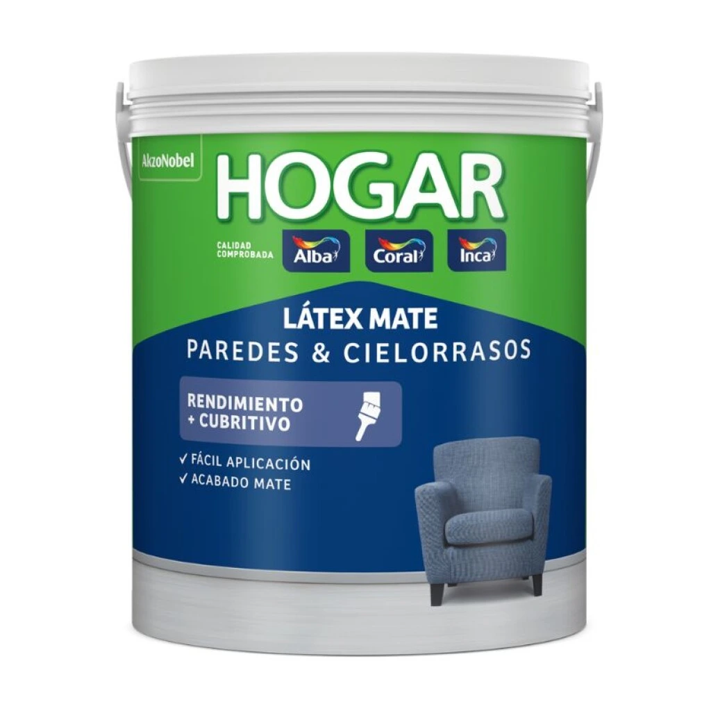 LATEX MATE PAREDES & CIELO RASOS - HOGAR INCA 3.600 LT BLANCO