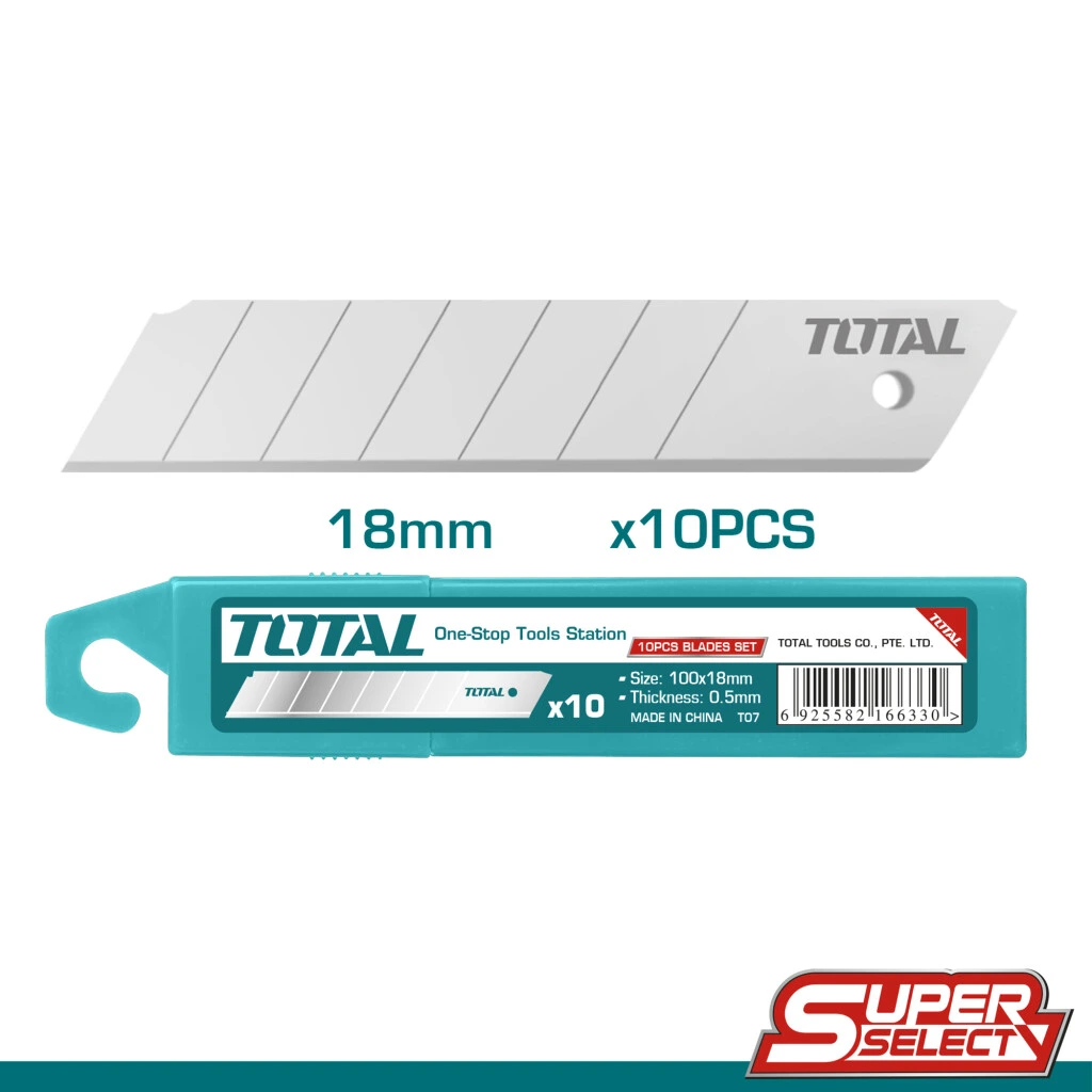 Hoja de Trincheta Ancha 18MM - 10 Unidades - Total Super Select