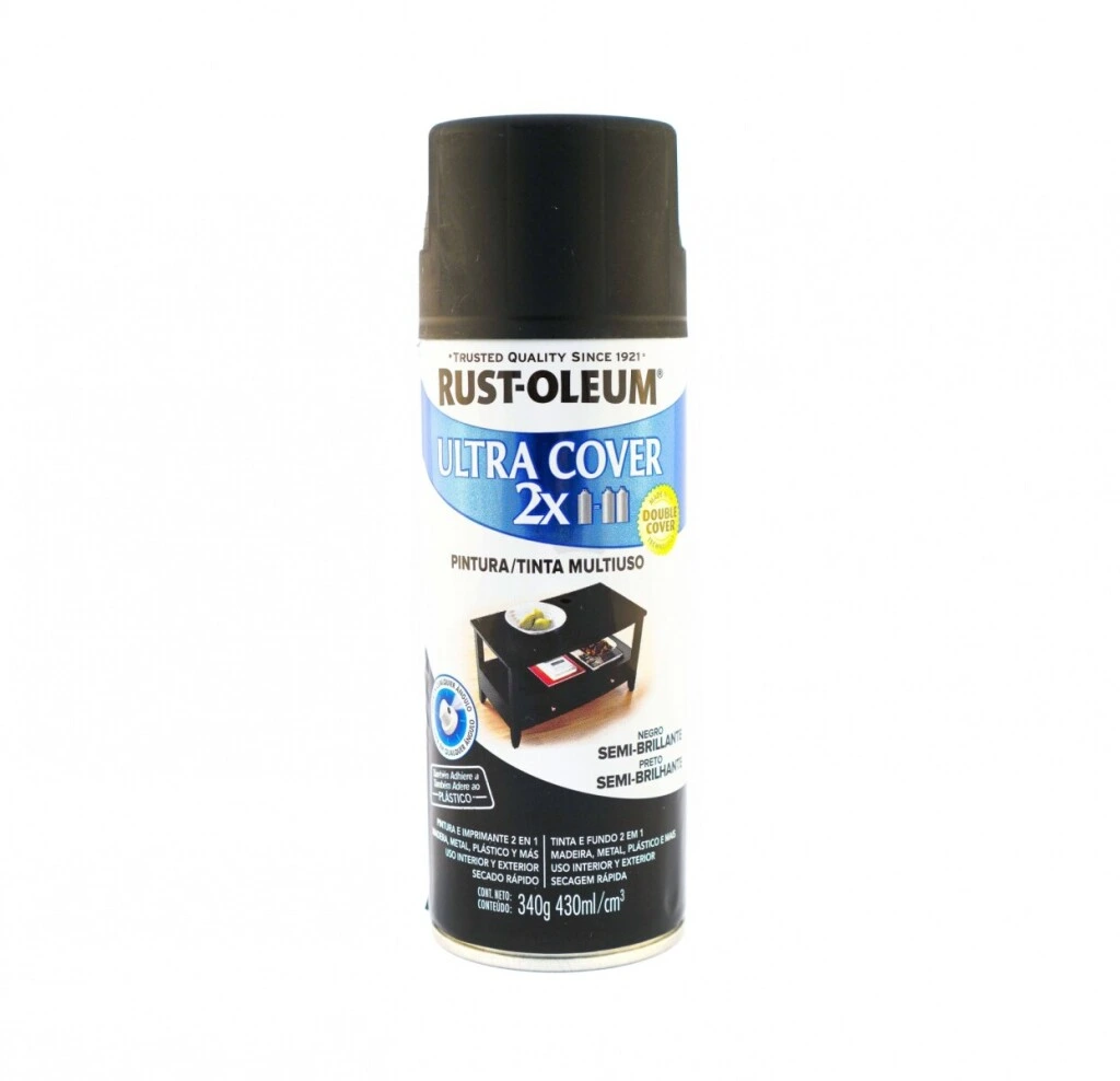Esmalte aerosol satinado 340Gr - Negro Rust Oleum