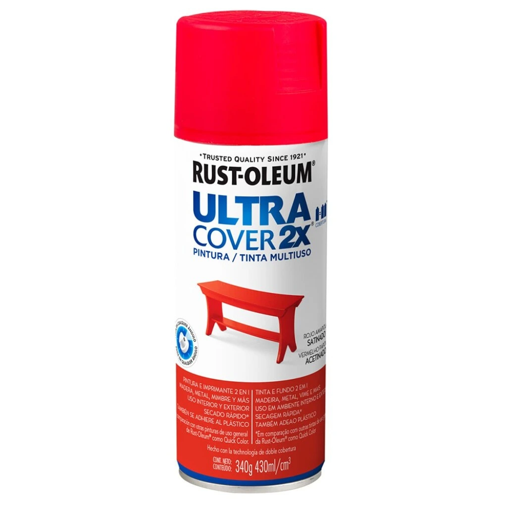 Esmalte aerosol satinado 340Gr - Rojo Amapola Rust Oleum