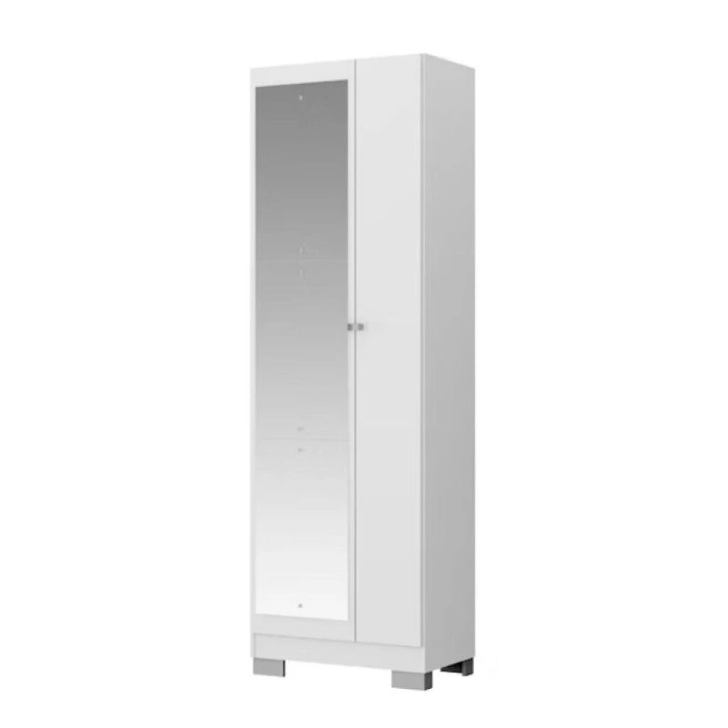 ARMARIO MULTIUSO 2 PUERTAS CON ESPEJO - BLANCO