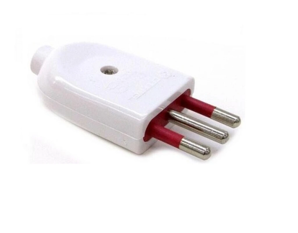 Ficha 2 patas + Tierra 10A Blanca Contactum
