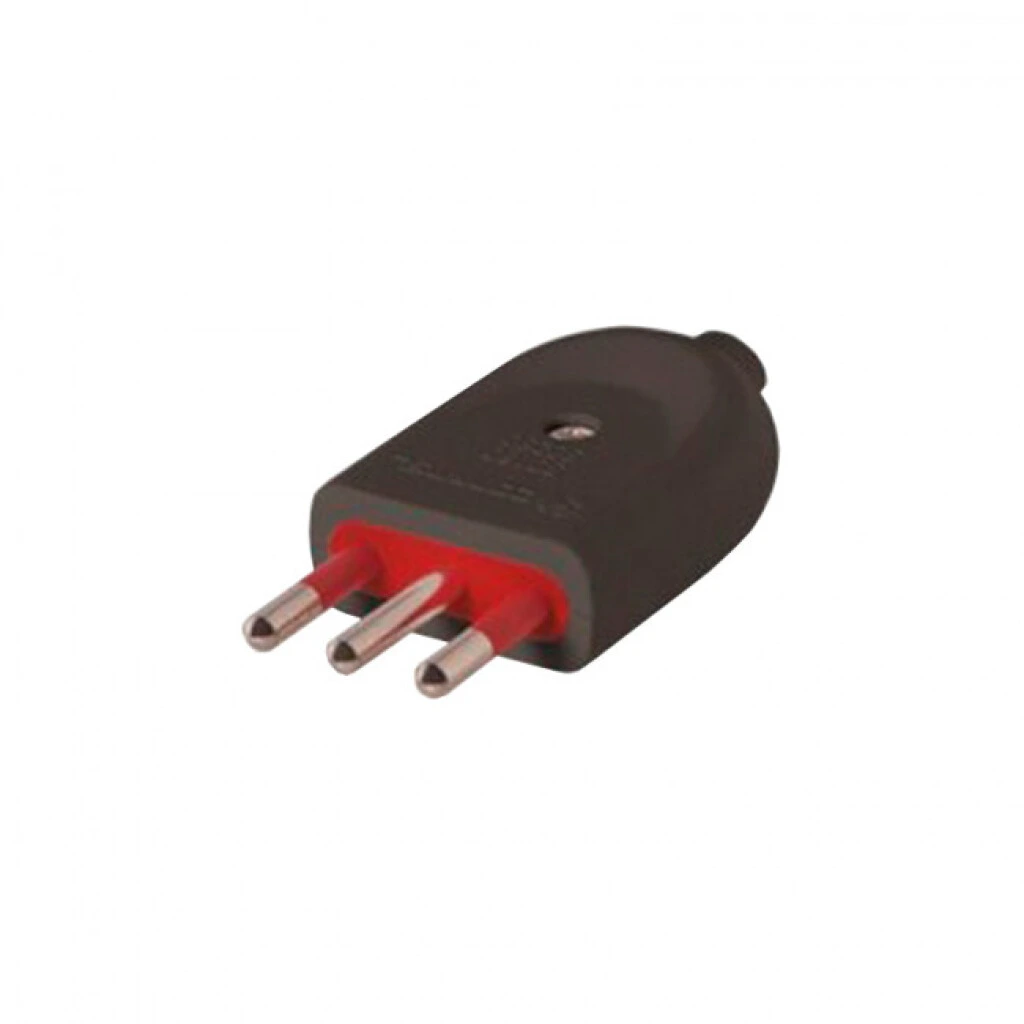 Ficha 2 patas + Tierra 10A Negra Contactum
