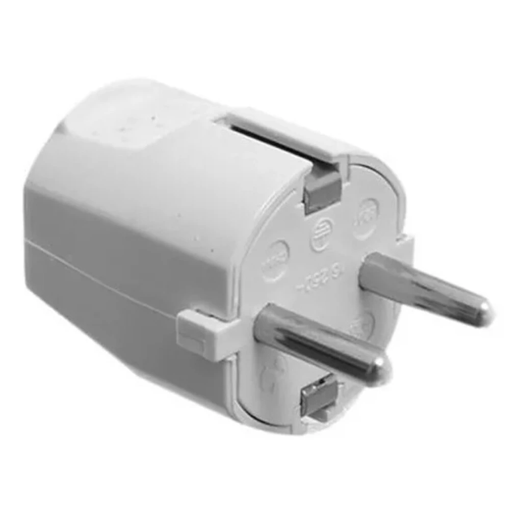 Ficha Schuko 2 patas + tierra 16A Blanca Contactum