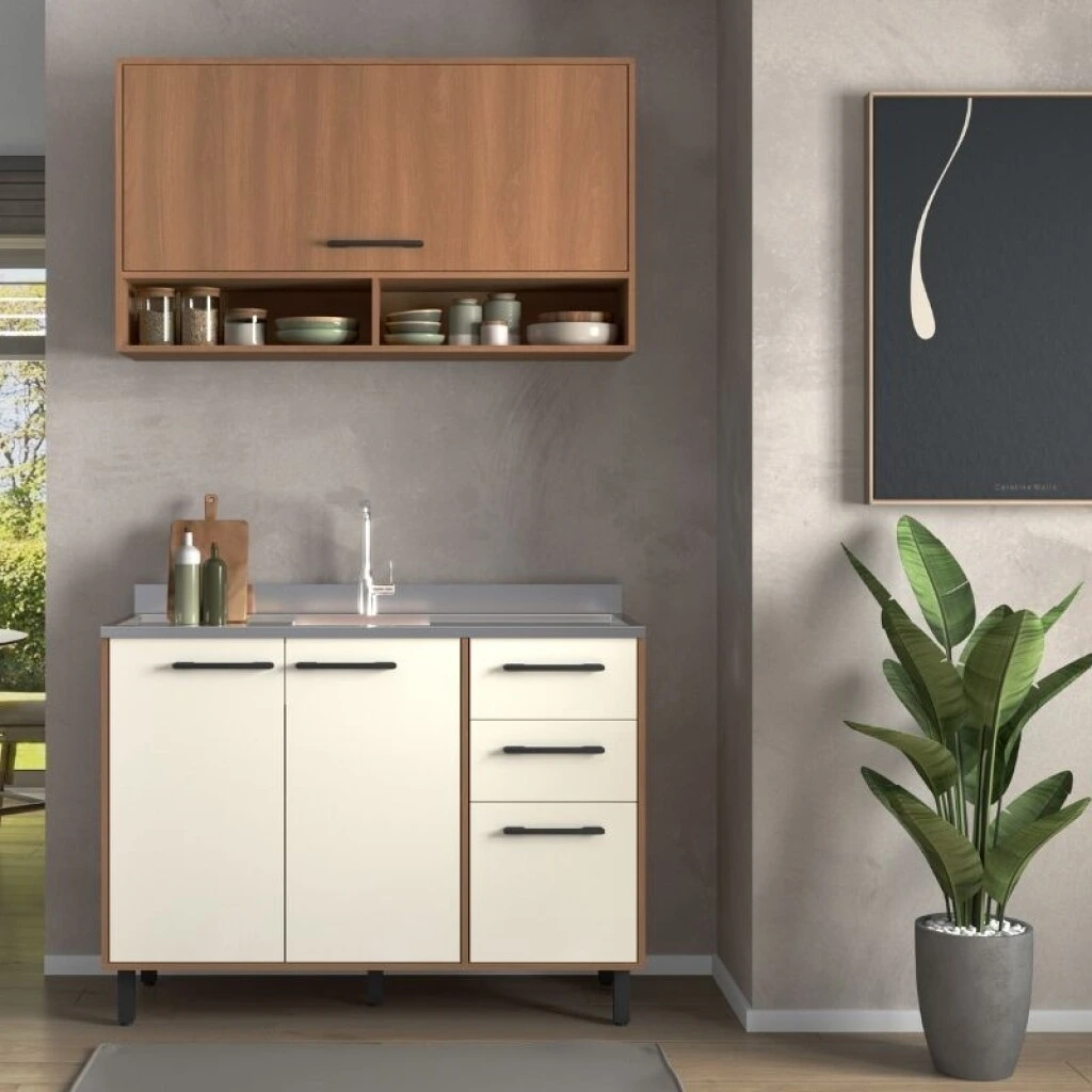 COMBO DE COCINA 1.20 MT ROBLE/CHAMPAGNE - HAVANA