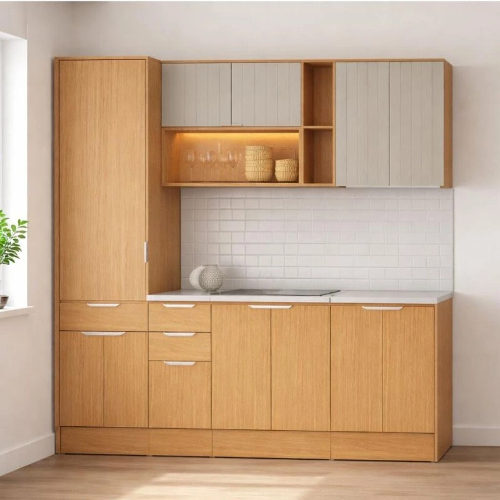 COCINA MODULADA 2.60 MT CEDRO/SALVIA - ALMA