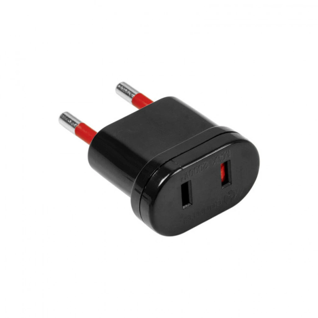 Ficha Adaptador Pase Americano Negro Contactum