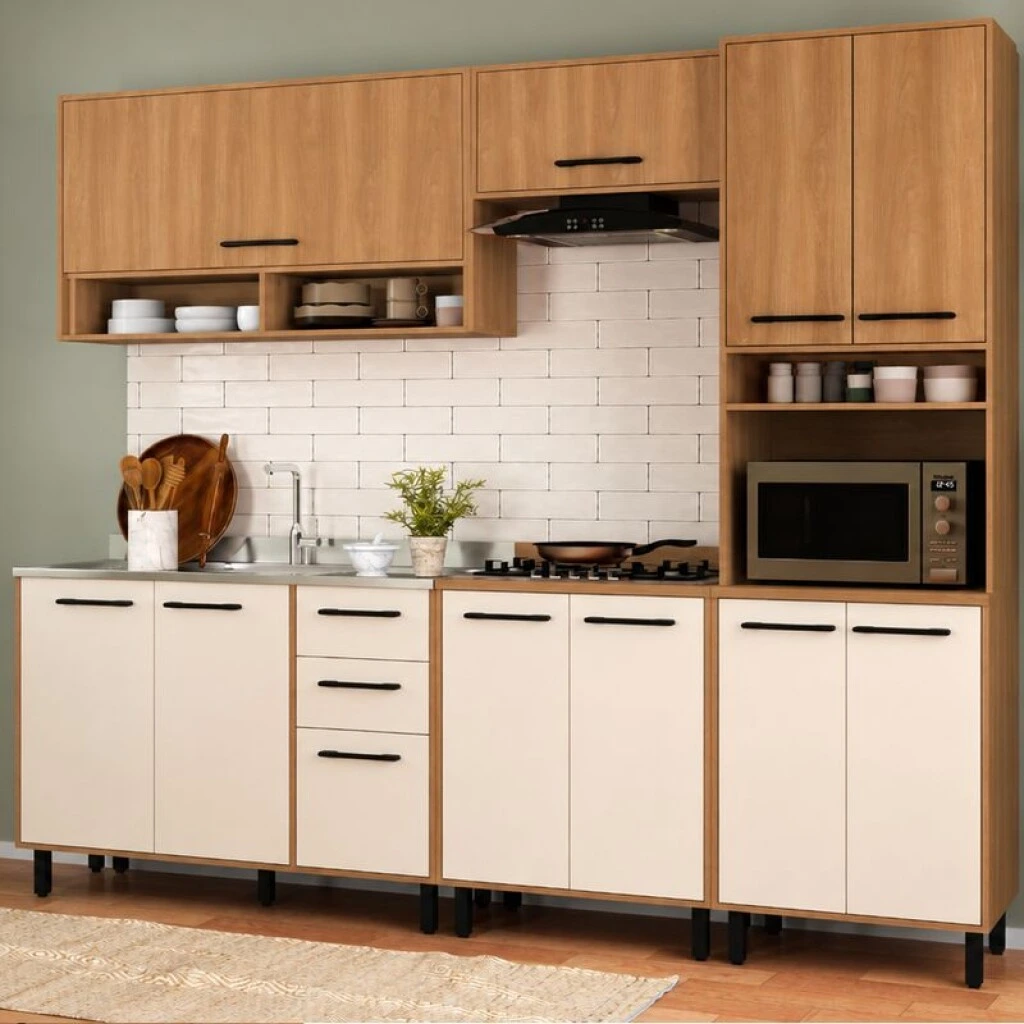 COCINA MODULADA 2.55 MT ROBLE/CHAMPAGNE - HAVANA
