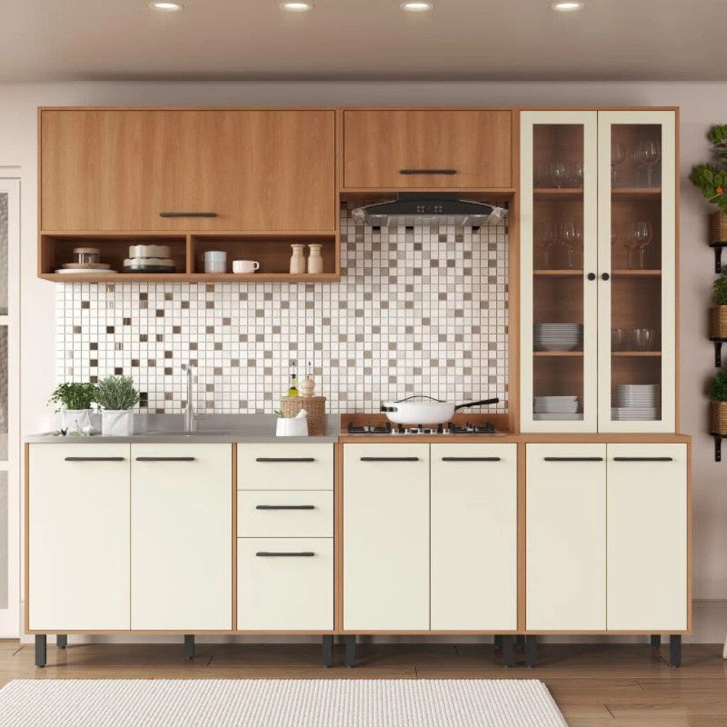 COCINA MODULADA 2.55 MT ROBLE/CHAMPAGNE - HAVANA