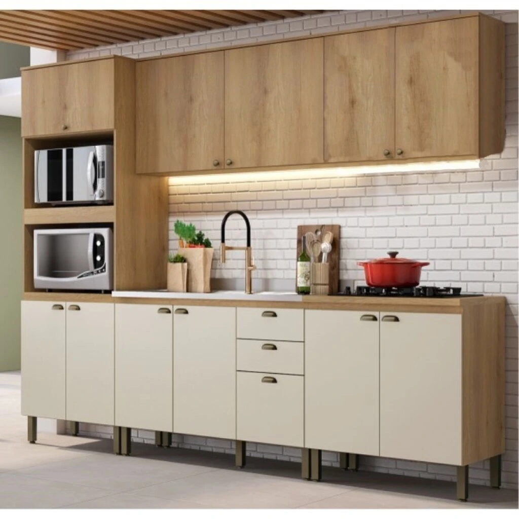 COCINA MODULADA 2,71 MT CAPUCCINO/OFF WHITE - FINESSE