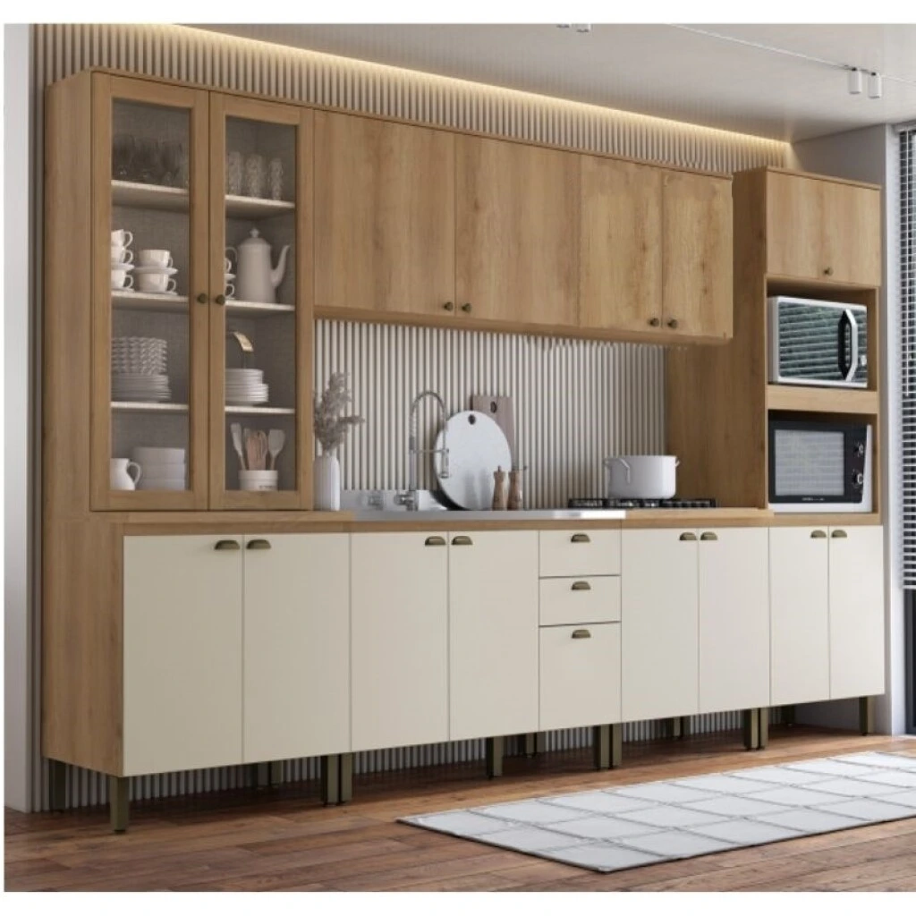 COCINA MODULADA 3,51 MT CAPUCCINO/OFF WHITE - FINESSE