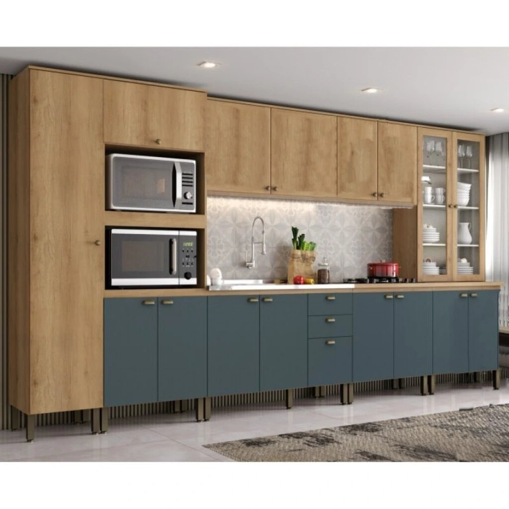 COCINA MODULADA 3,96 MT CAPUCCINO/AZUL - FINESSE