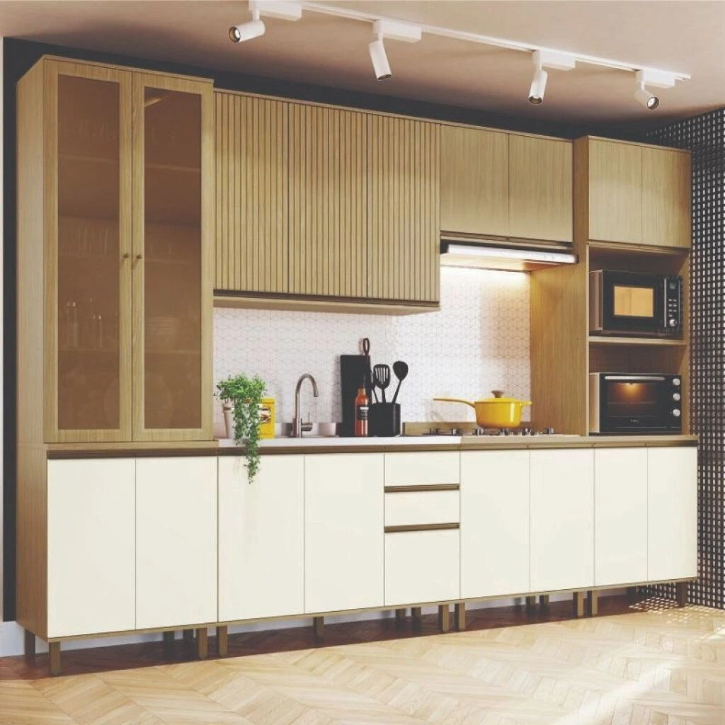 COCINA MODULADA 3.40 MT LOURO FREIJO - NUEVA DUBAI