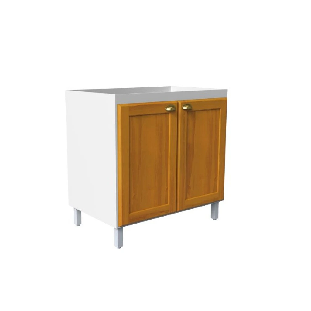 ARMARIO BAJO MESADA 80 2 PUERTAS S/T BLANCO/MIEL - MADERA MACIZA