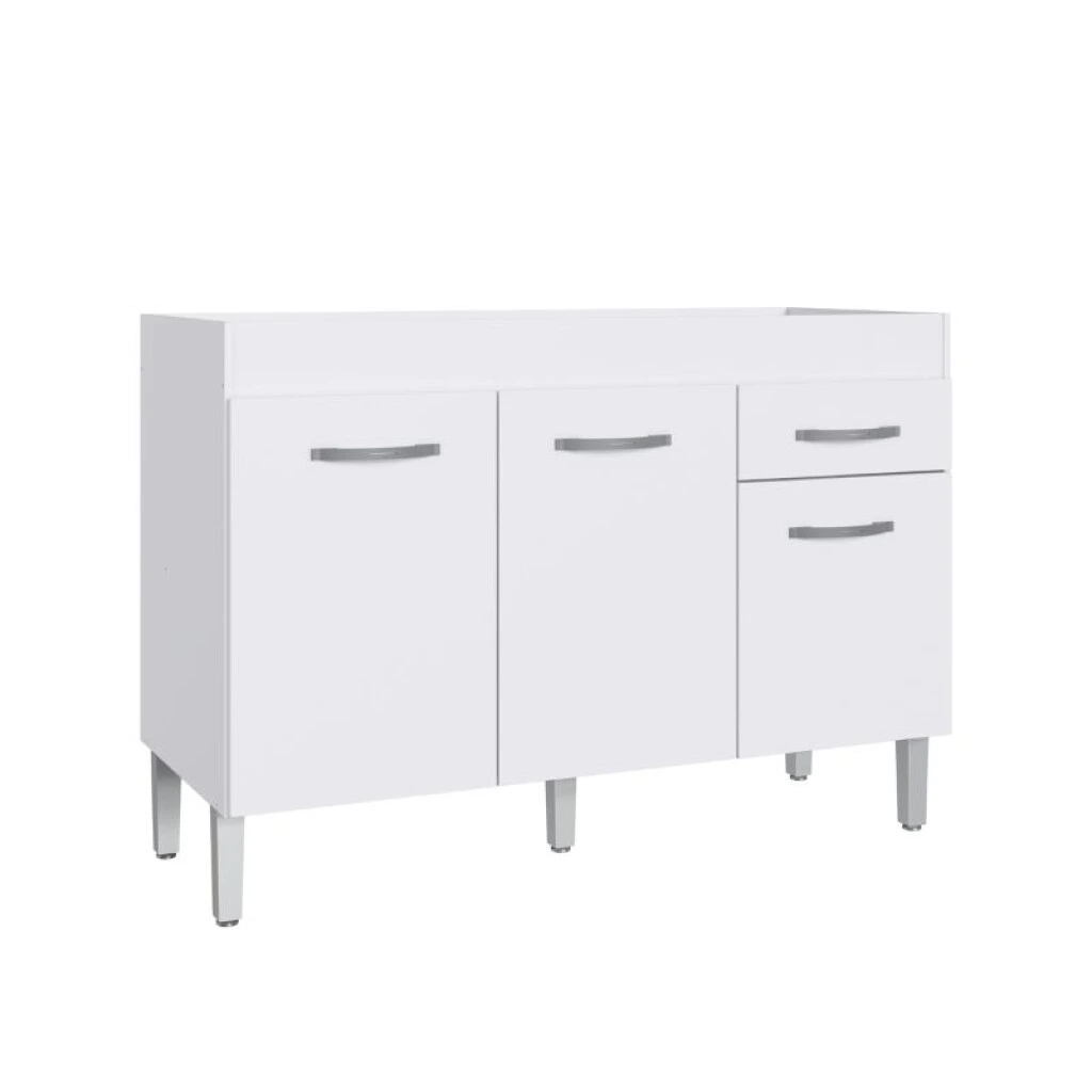 ARMARIO BAJO MESADA 1.20 3 PUERTAS - 1 CAJON - BLANCO