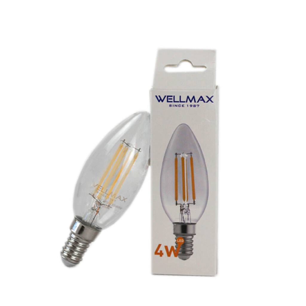 Lampara Led Decorativa Vela 4W - E14 Luz Cálida Wellmax