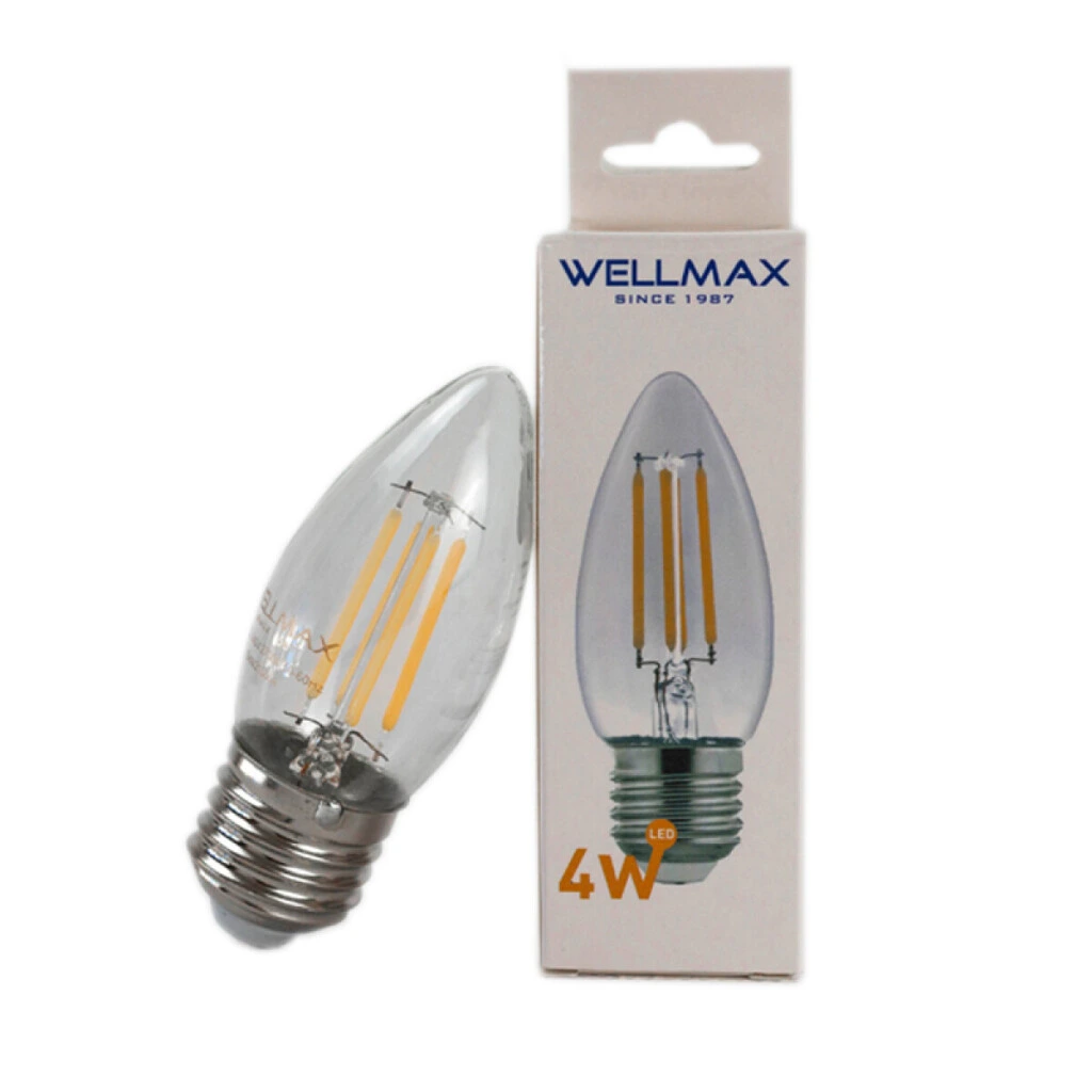 Lampara Led Decorativa Vela 4W - E27 Luz Cálida Wellmax