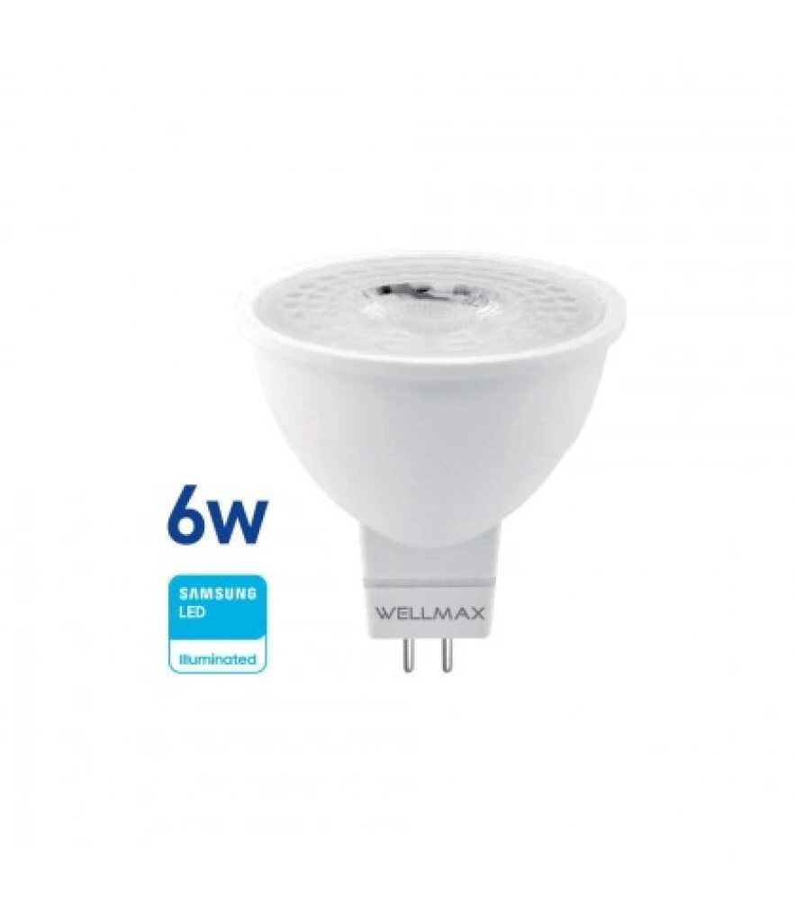 Lampara Led Dicroica GU5.3 - 6W Luz Fría Wellmax
