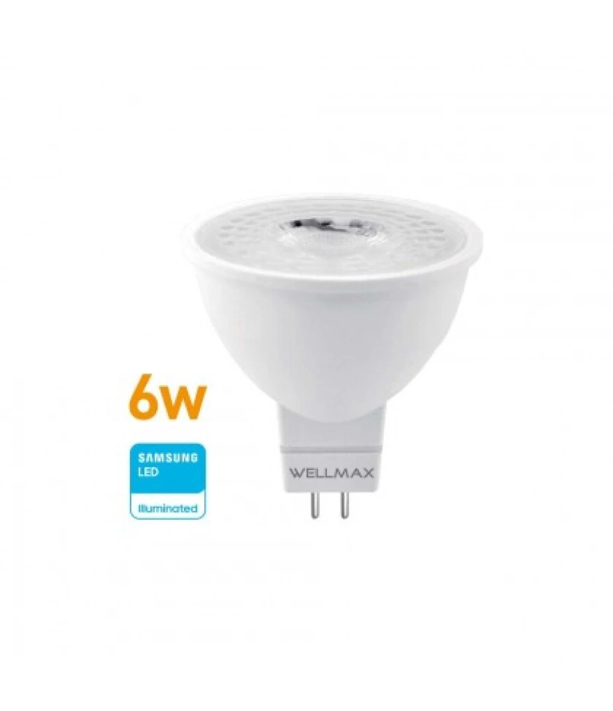 Lampara Led Dicroica GU5.3 - 6W Luz Cálida Wellmax