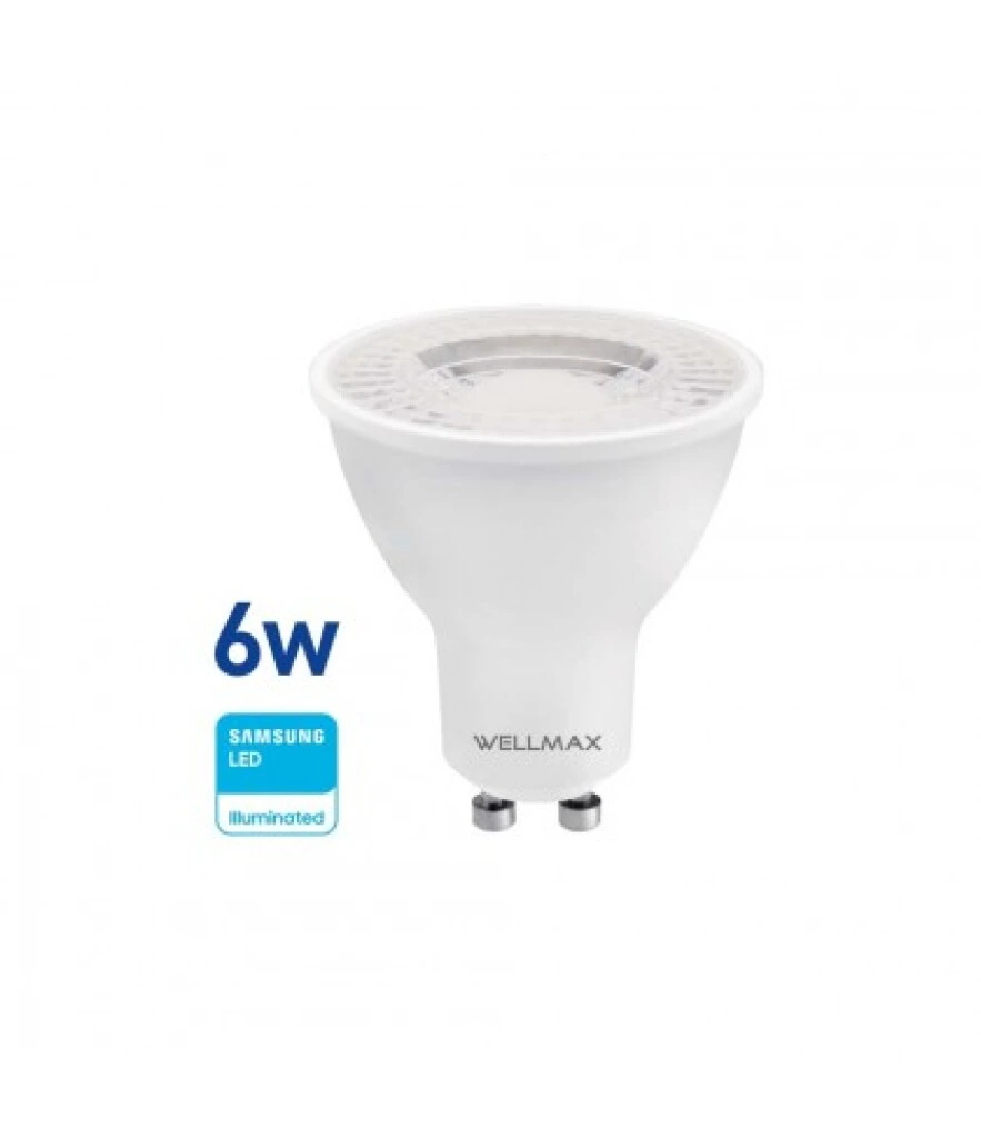Lampara Led Dicroica GU10 - 6W Luz Fría Wellmax