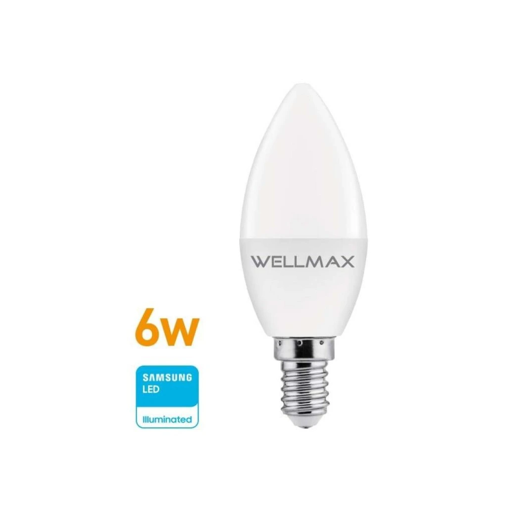 Lampara Led Vela 6W - E14 Luz Cálida Wellmax