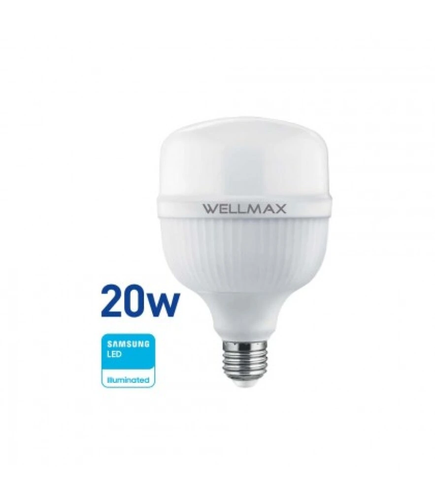 Lampara Led T-Bulb 20W - E27 Luz Fría Wellmax