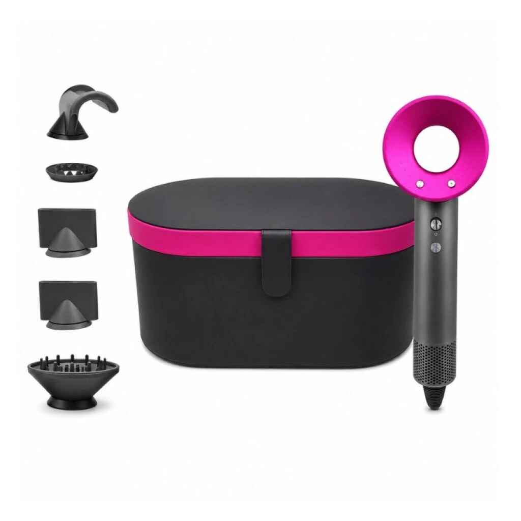 SECADOR DE PELO CON ACCESORIOS MULTI 5 ALLYSON AZ4 + VALIJA - GRIS/ROSADO