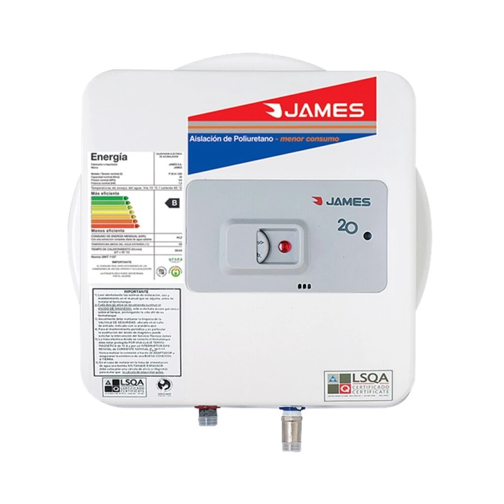 TERMOTANQUE ACERO 20 Lts. JAMES