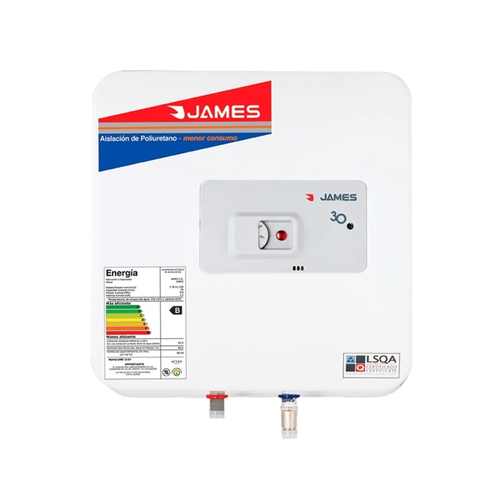 TERMOTANQUE ACERO 30 Lts. JAMES