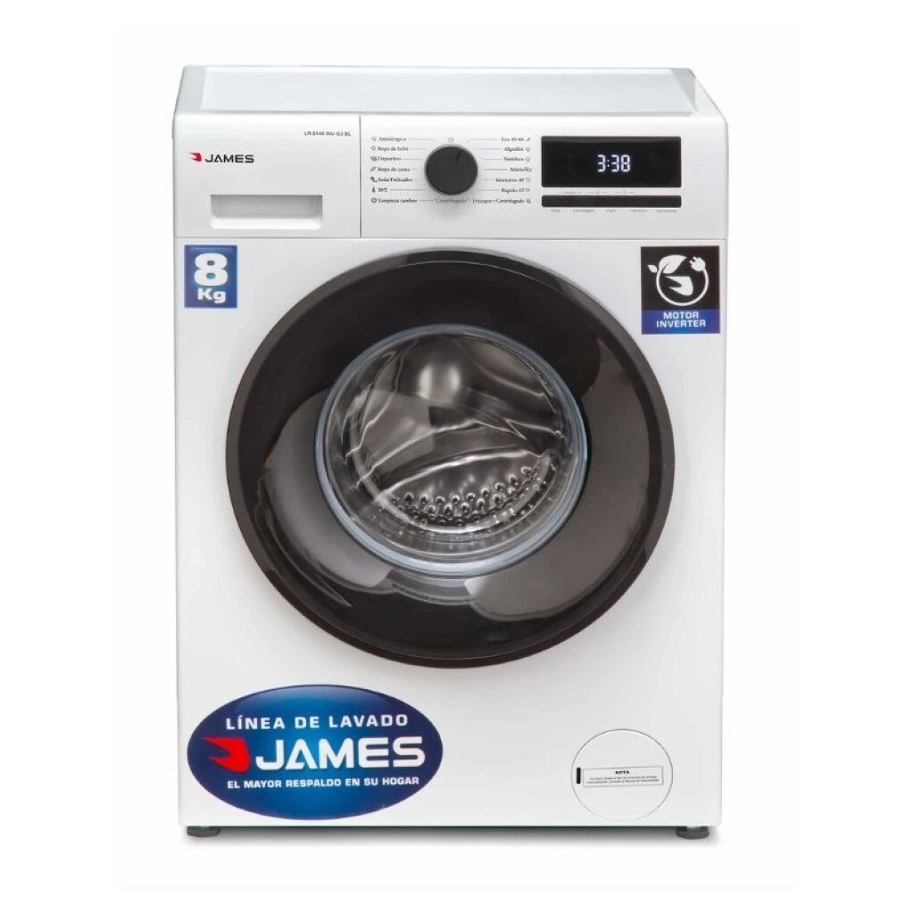 LAVARROPAS JAMES LR8140 G3 INVERTER 8 KG - CARGA FRONTAL BLANCO