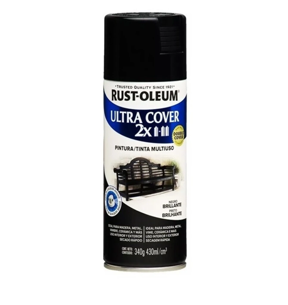 Esmalte Aerosol Brillante 340Gr - Negro Rust Oleum