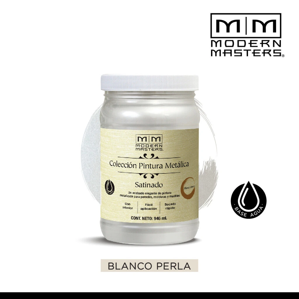 Látex Metálico 0.946L - Satinado Blanco Perla