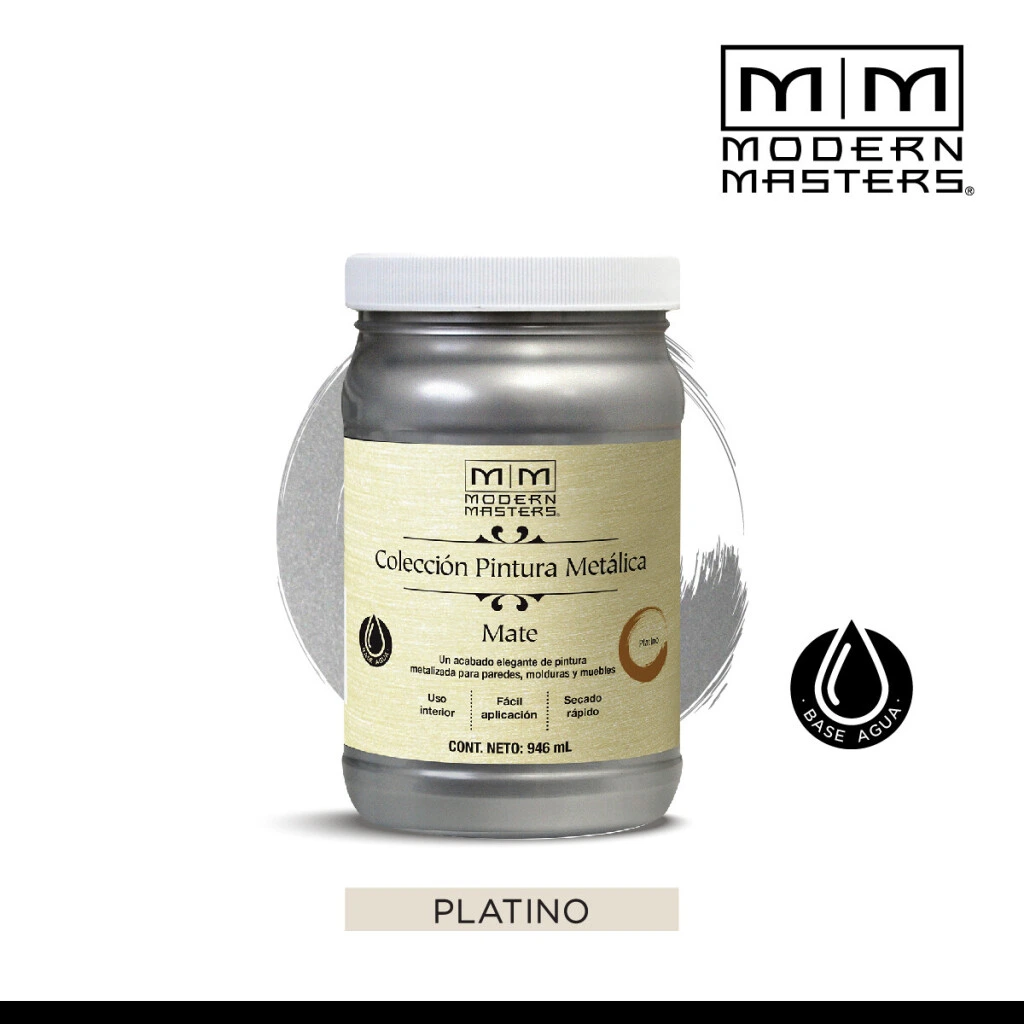 Látex Metálico 0.946L - Mate Platino