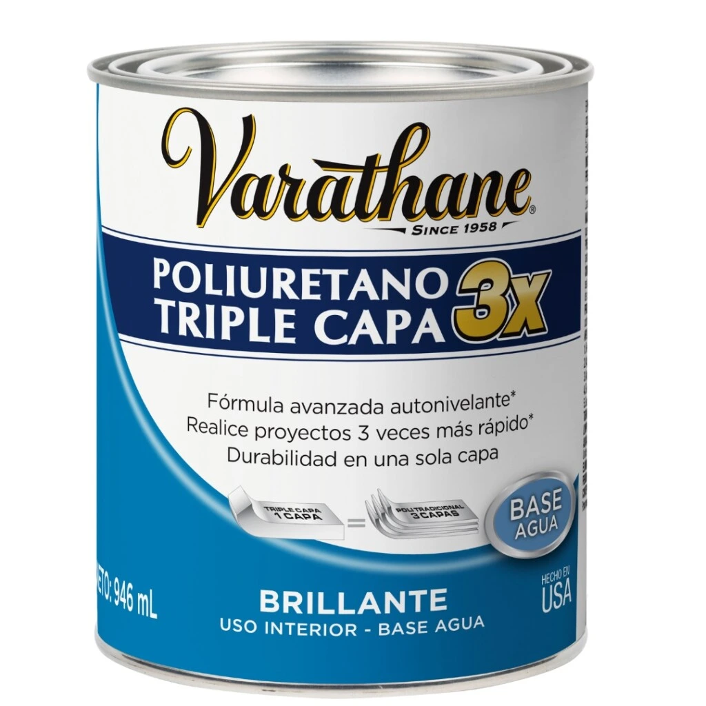 Poliuretano interior brillante Tricapa 0.946L Varathane