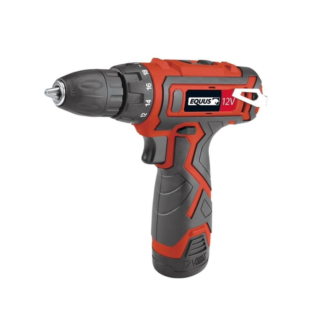 TALADRO ATORNILLADOR EQUUS INALAMBRICO 12V + MALETIN Y 2 BATERIAS