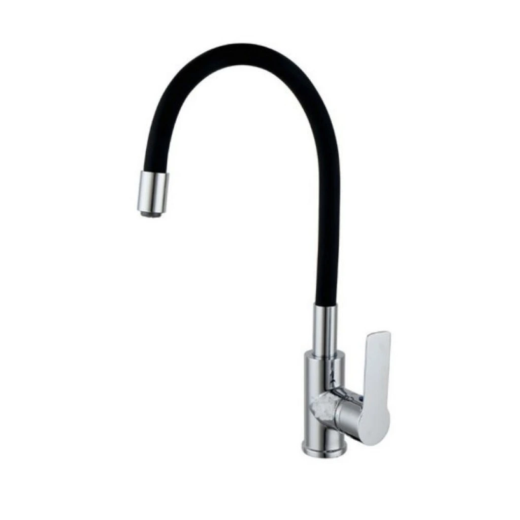MEZCLADORA PARA COCINA DE MESADA - PICO FLEXIBLE NEGRO