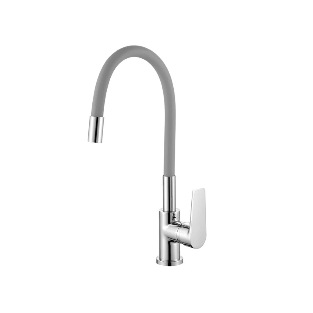 MEZCLADORA PARA COCINA DE MESADA - PICO FLEXIBLE GRIS
