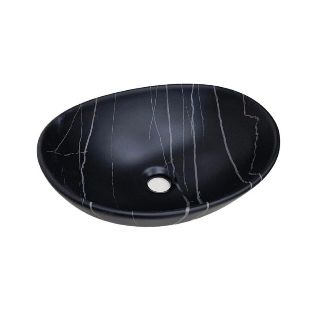 BACHA DE APOYO 41 X 33 X 14.5 NEGRO MATE VETEADA - AQ2122-MMM